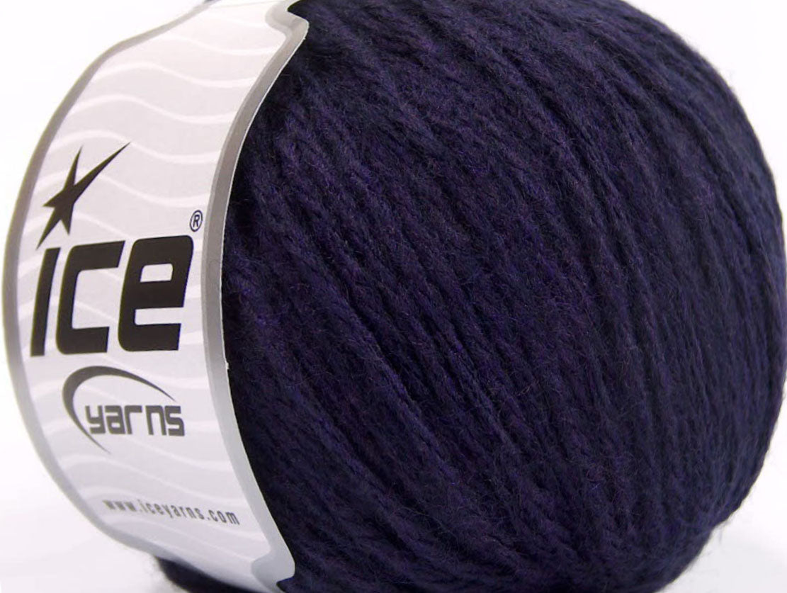 Lot of 8 Skeins Ice Yarns WOOL WORSTED 50 (50% Wool) Yarn Dark Purple
