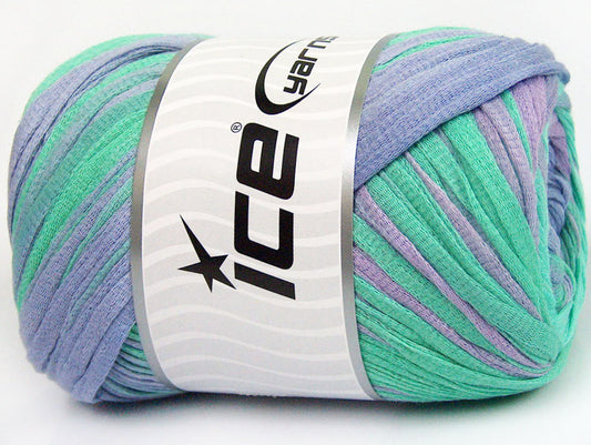 Lot of 4 x 100gr Skeins ICE COTTON TAPE COLOR (100% Cotton) Yarn Mint Green Lilac
