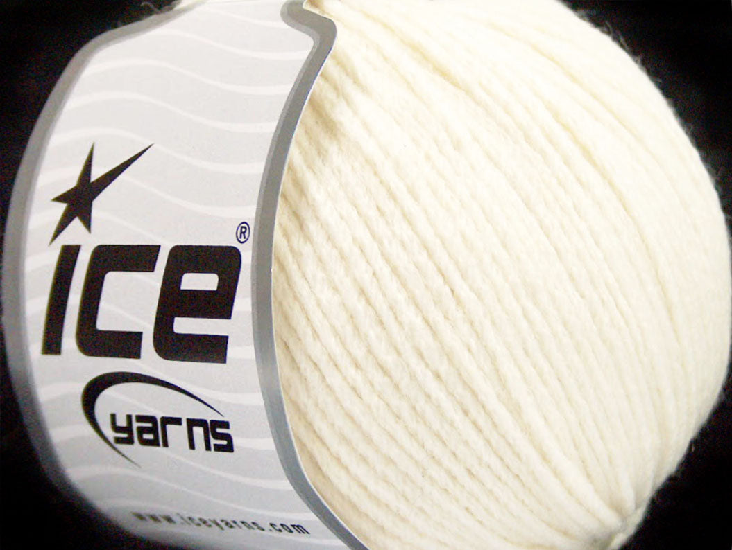 Lot of 8 Skeins ICE SALE LUXURY-PREMIUM (50% Extrafine Merino Wool) Yarn Cream