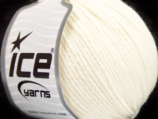Lot of 8 Skeins ICE SALE LUXURY-PREMIUM (50% Extrafine Merino Wool) Yarn Cream