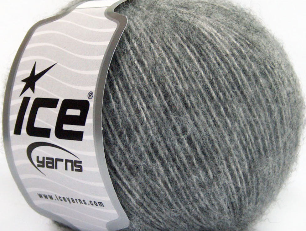 Lot of 8 Skeins ICE SALE WINTER (30% Mohair 20% Wool) Hand Knitting Yarn Grey