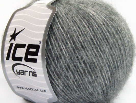 Lot of 8 Skeins ICE SALE WINTER (30% Mohair 20% Wool) Hand Knitting Yarn Grey