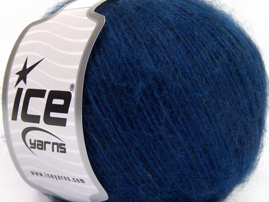 Lot of 8 Skeins ICE SALE WINTER (30% Mohair 20% Wool) Hand Knitting Yarn Blue
