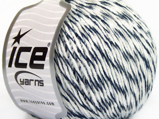 Lot of 8 Skeins ICE SALE WINTER (40% Wool) Hand Knitting Yarn Navy White
