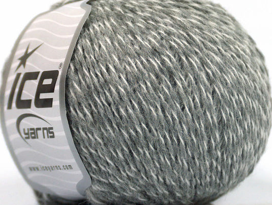 Lot of 8 Skeins ICE SALE WINTER (50% Wool) Hand Knitting Yarn Grey White