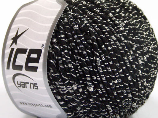 Lot of 8 Skeins ICE SALE WINTER (36% Wool) Hand Knitting Yarn Black Silver