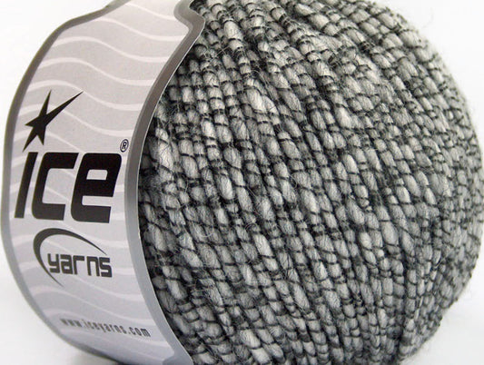 Lot of 8 Skeins ICE SALE WINTER (36% Wool) Hand Knitting Yarn Light Grey Black