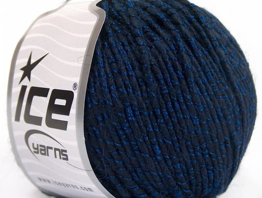 Lot of 8 Skeins ICE SALE WINTER (36% Wool) Hand Knitting Yarn Navy Blue