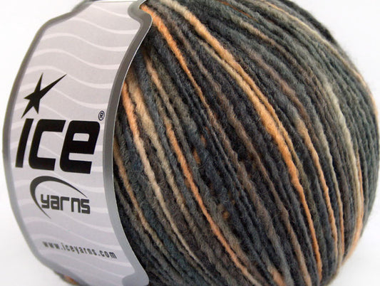 Lot of 8 Skeins ICE WOOL CORD LIGHT (50% Wool) Yarn Grey Shades Light Salmon