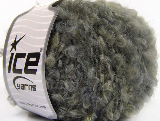 Lot of 8 Skeins ICE SALE BOUCLE (40% Mohair) Hand Knitting Yarn Grey Shades