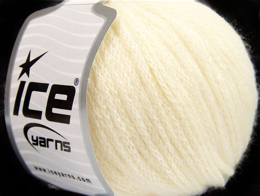 Lot of 8 Skeins ICE AIRWOOL WORSTED (50% Wool) Hand Knitting Yarn Cream