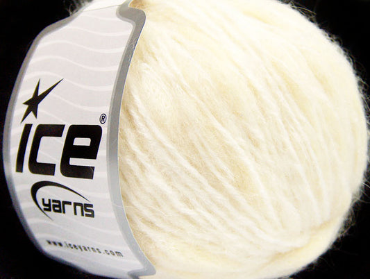 Lot of 8 Skeins ICE CANDY WOOL (15% Mohair 40% Wool) Hand Knitting Yarn Cream