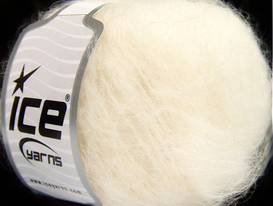 Lot of 8 Skeins ICE MOHAIR CLASSIC (70% Mohair) Hand Knitting Yarn Cream