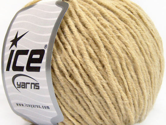 Lot of 4 Skeins ICE WOOL WORSTED 50 (50% Wool) Hand Knitting Yarn Beige