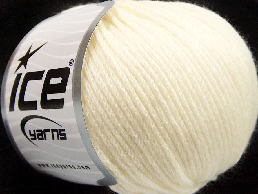 Lot of 6 Skeins ICE SALE LUXURY-PREMIUM (60% Extrafine Merino Wool) Yarn Ecru