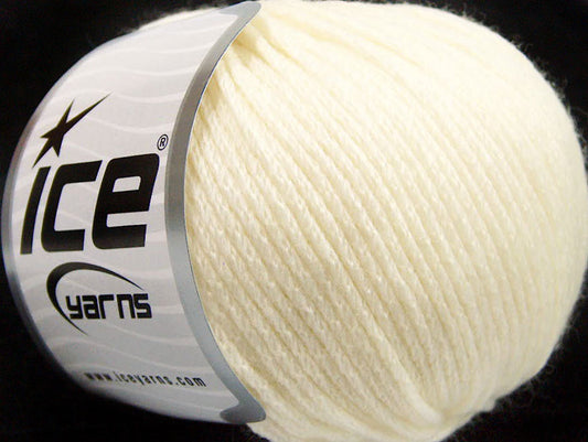 Lot of 6 Skeins ICE SALE LUXURY-PREMIUM (60% Extrafine Merino Wool) Yarn Ecru