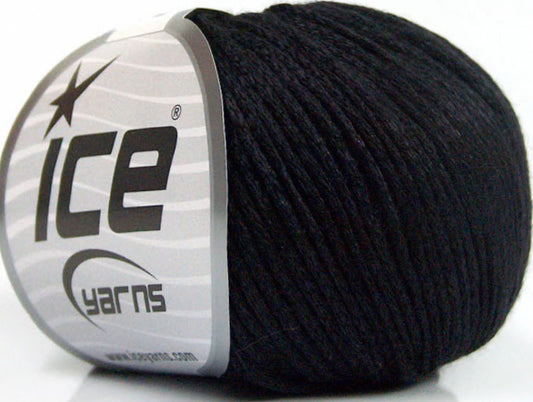 Lot of 6 Skeins ICE CASHMERE SILK CHAIN (60% Cashmere 40% Silk) Yarn Black