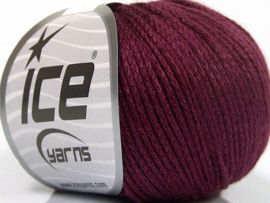 Lot of 6 Skeins ICE CASHMERE SILK CHAIN (60% Cashmere 40% Silk) Yarn Burgundy