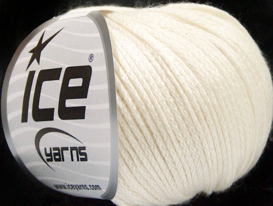 Lot of 6 Skeins ICE CASHMERE SILK CHAIN (60% Cashmere 40% Silk) Yarn Light Cream