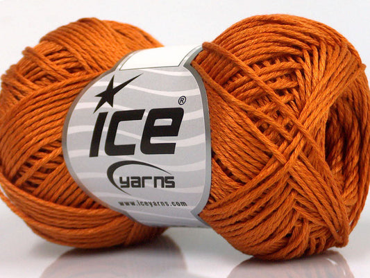 Lot of 8 Skeins ICE SALE SUMMER (40% Cotton 60% Viscose) Yarn Orange