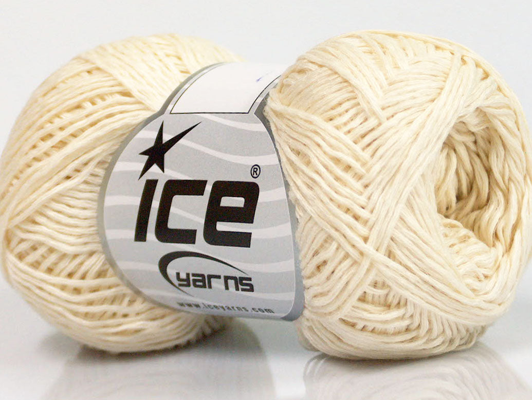 Lot of 8 Skeins ICE SALE LUXURY-PREMIUM (14% Silk 32% Viscose) Yarn Cream