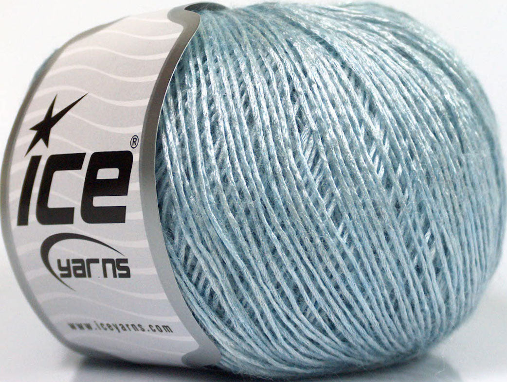 Lot of 8 Skeins ICE ONLINE MOHAIR (15% Mohair 21% Wool) Yarn Light Blue Silver
