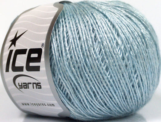 Lot of 8 Skeins ICE ONLINE MOHAIR (15% Mohair 21% Wool) Yarn Light Blue Silver