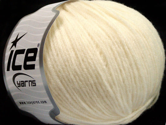 Lot of 6 Skeins ICE SALE LUXURY-PREMIUM (15% Cashmere 74% Wool) Yarn Cream