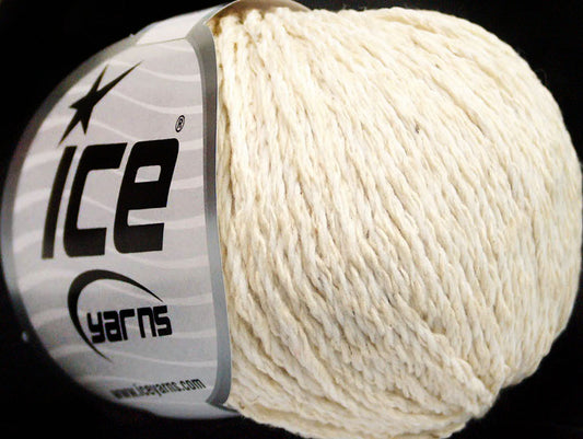Lot of 6 Skeins ICE SALE LUXURY-PREMIUM (25% Silk 25% Cotton) Yarn Cream
