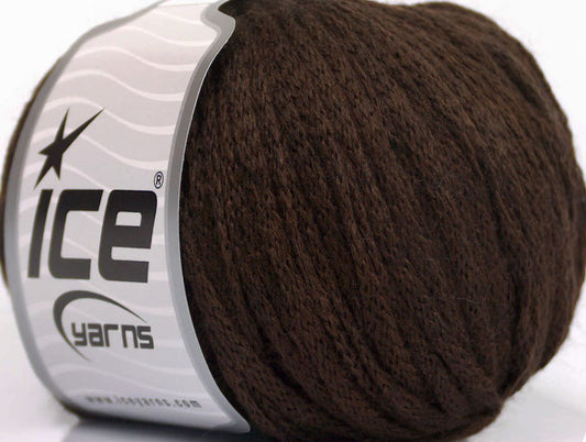 Lot of 8 Skeins ICE AIRWOOL WORSTED (50% Wool) Hand Knitting Yarn Brown
