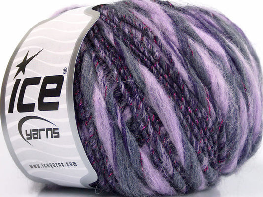 Lot of 8 Skeins ICE ALPACA COLOR GLITZ (20% Alpaca 45% Wool) Yarn Lilac Purple Pink