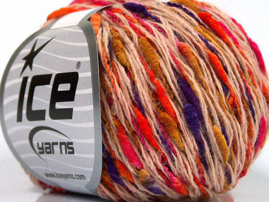 Lot of 8 Skeins ICE SALE WINTER (50% Merino Wool) Yarn Pink Gold Orange Purple
