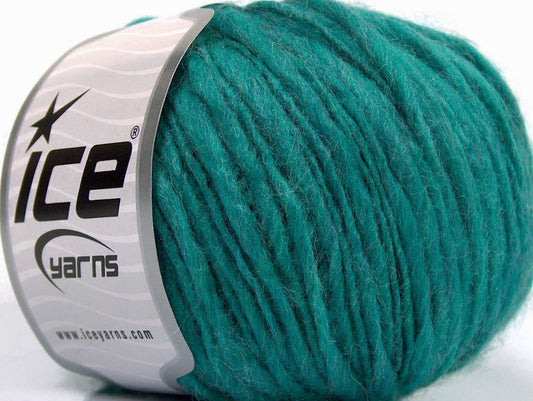 Lot of 8 Skeins Ice Yarns FIAMMATO (45% Wool) Hand Knitting Yarn Emerald Green