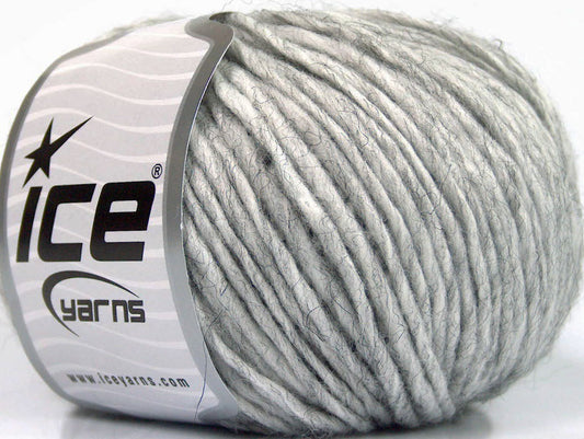 Lot of 8 Skeins ICE WOOL CORD ARAN (50% Wool) Hand Knitting Yarn Grey Melange