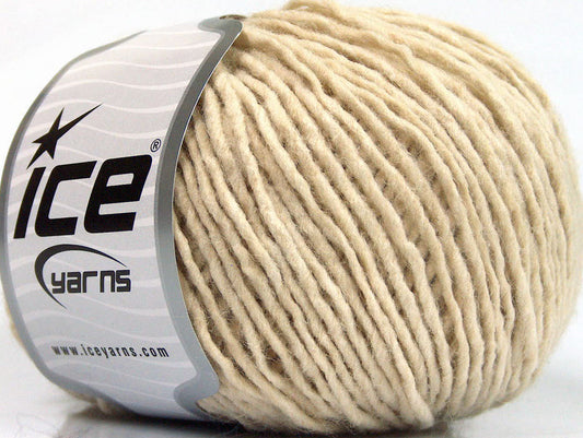 Lot of 8 Skeins ICE WOOL CORD ARAN (50% Wool) Hand Knitting Yarn Cream