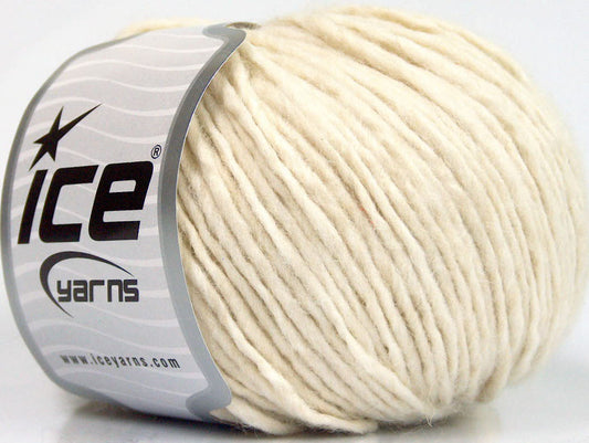 Lot of 8 Skeins ICE WOOL CORD ARAN (50% Wool) Hand Knitting Yarn Ecru