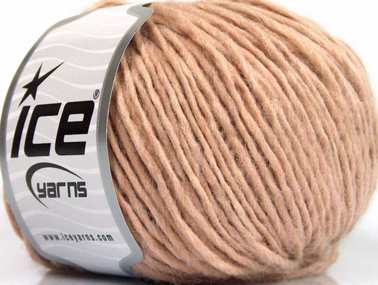 Lot of 8 Skeins ICE WOOL CORD ARAN (50% Wool) Hand Knitting Yarn Light Salmon