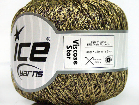 Lot of 6 Skeins Ice Yarns VISCOSE STAR (85% Viscose) Yarn Light Olive Green Brown