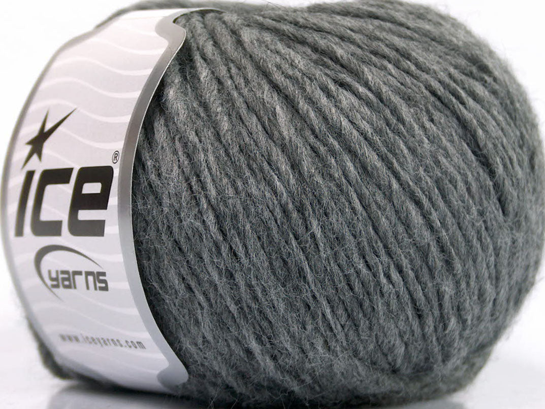 Lot of 8 Skeins ICE WOOL CORD ARAN (50% Wool) Hand Knitting Yarn Grey