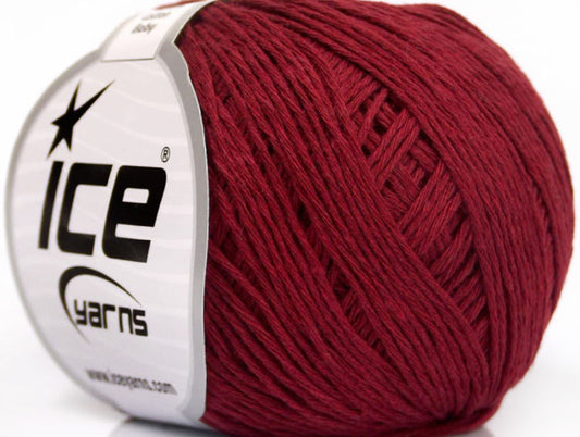 Lot of 8 Skeins ICE NATURAL COTTON BABY (100% Cotton) Yarn Burgundy