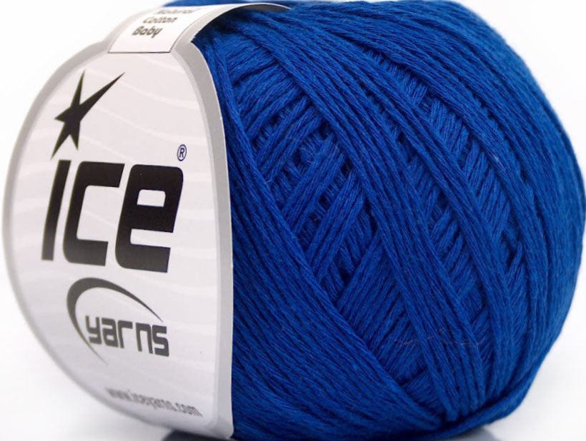 Lot of 8 Skeins ICE NATURAL COTTON BABY (100% Cotton) Hand Knitting Yarn Blue