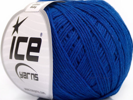 Lot of 8 Skeins ICE NATURAL COTTON BABY (100% Cotton) Hand Knitting Yarn Blue