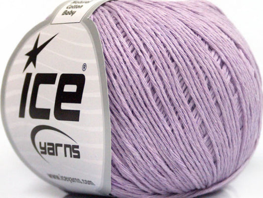 Lot of 8 Skeins Ice Yarns NATURAL COTTON BABY (100% Cotton) Yarn Light Lilac