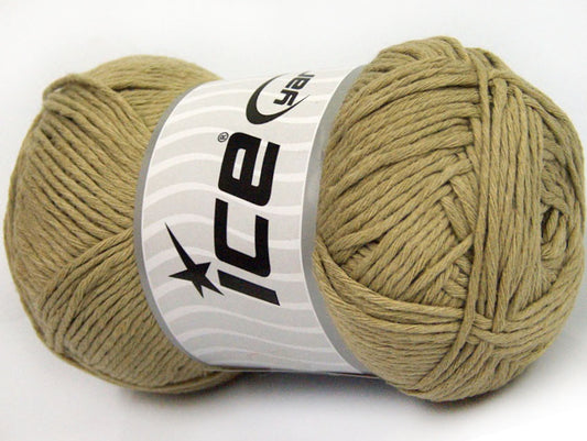 Lot of 4 x 100gr Skeins ICE NATURAL COTTON (100% Cotton) Yarn Light Khaki