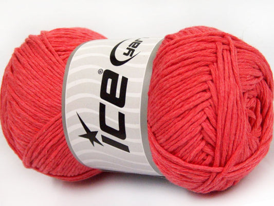 Lot of 4 x 100gr Skeins ICE NATURAL COTTON (100% Cotton) Yarn Salmon