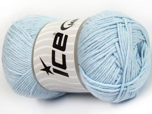 Lot of 4 x 100gr Skeins ICE NATURAL COTTON (100% Cotton) Yarn Baby Blue