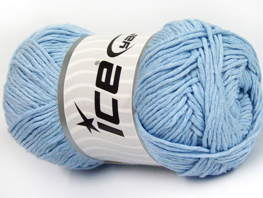 Lot of 4 x 100gr Skeins ICE NATURAL COTTON (100% Cotton) Yarn Light Blue