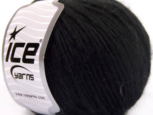 Lot of 8 Skeins ICE WOOL CORD 30 (30% Wool) Hand Knitting Yarn Black
