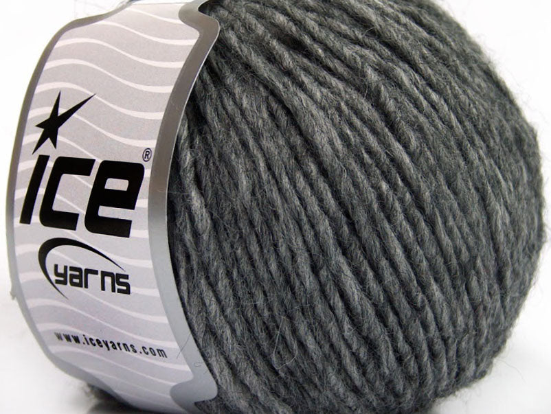 Lot of 8 Skeins ICE PERU ALPACA WORSTED (25% Alpaca 50% Merino Wool) Yarn Grey Melange