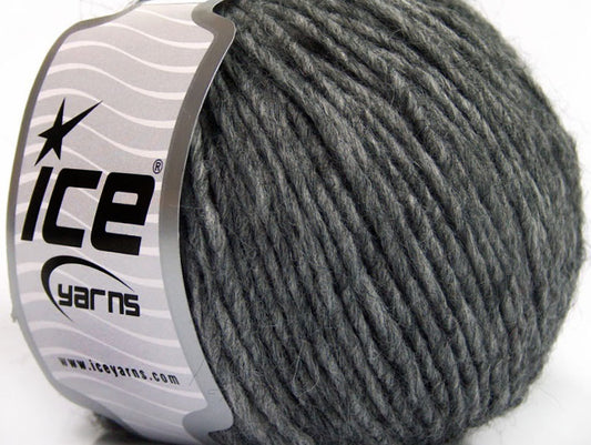 Lot of 8 Skeins ICE PERU ALPACA WORSTED (25% Alpaca 50% Merino Wool) Yarn Grey Melange